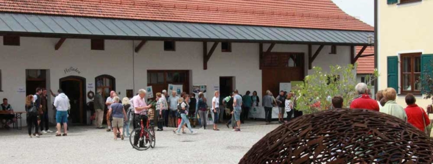 Blick über den Dinkelhof beim Hoffest 2019