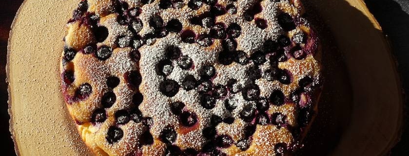 Rezept für Heidelbeer Grießkuchen mit Quark und Eiern